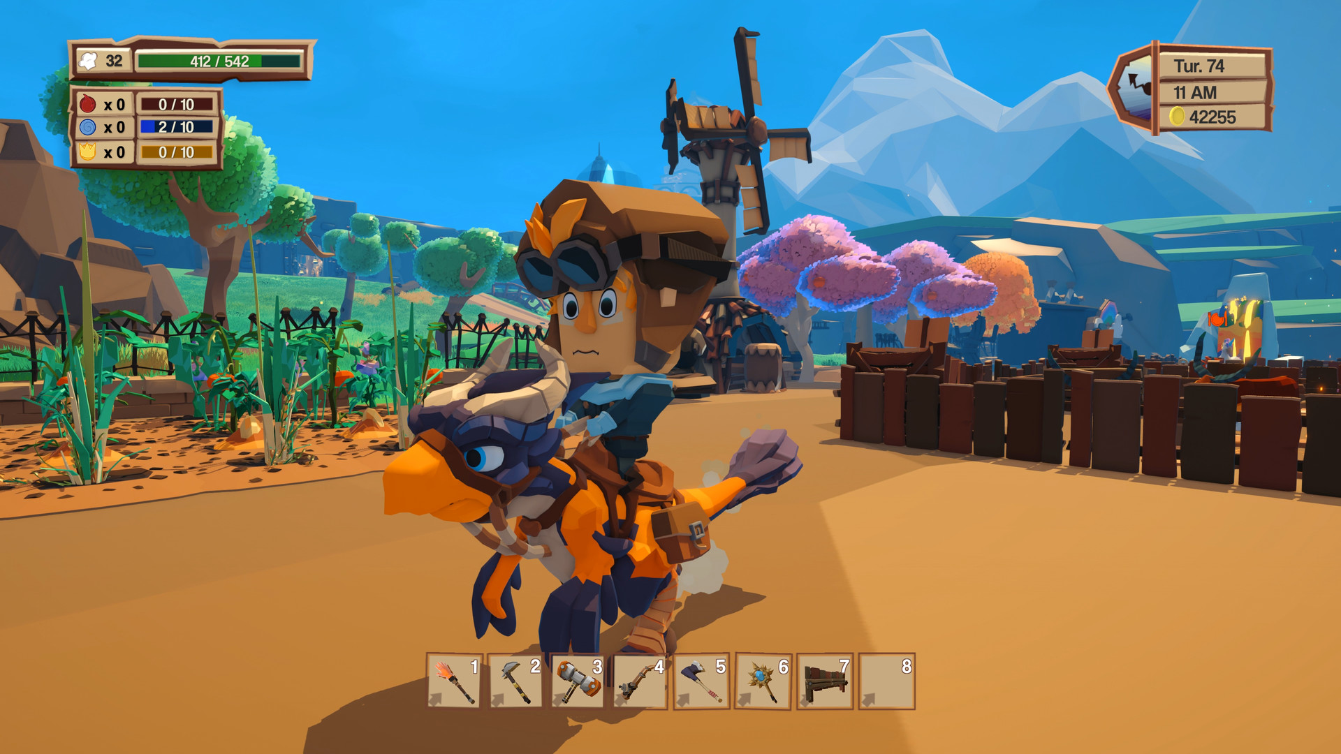Tending crops and livestock on the farm