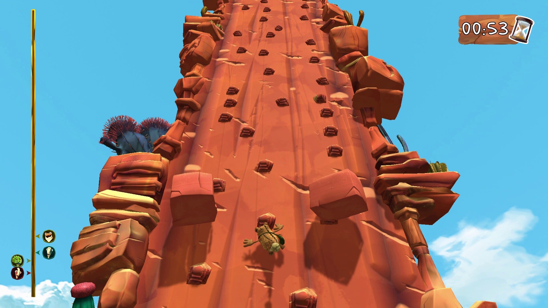Climbing challenge with the dino characters